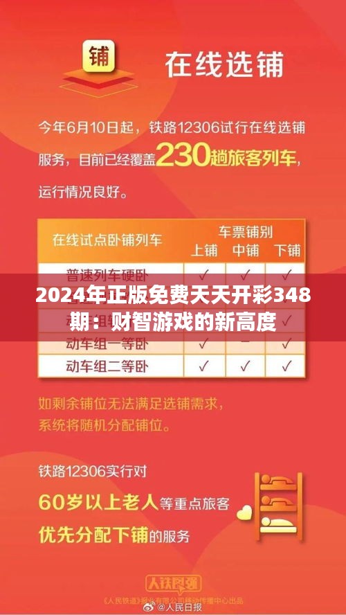 2024年正版免费天天开彩348期：财智游戏的新高度
