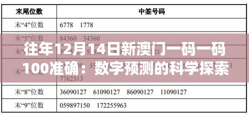 往年12月14日新澳门一码一码100准确：数字预测的科学探索
