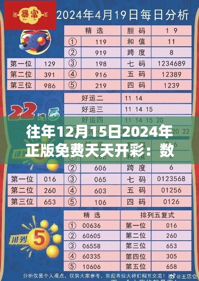 往年12月15日2024年正版免费天天开彩：数字化彩票的免费模式未来可期