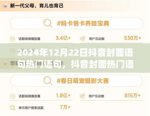 揭秘抖音封面热门语句背后的故事，回响与影响在2024年12月22日的显现