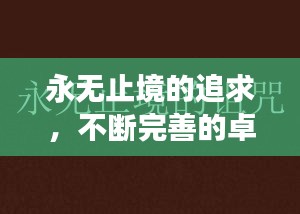 永无止境的追求，不断完善的卓越旅程