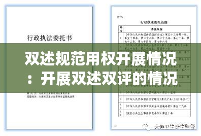 双述规范用权开展情况：开展双述双评的情况说明 