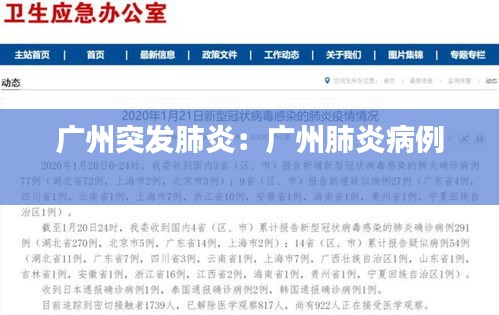 广州突发肺炎：广州肺炎病例 