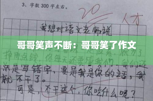 哥哥笑声不断：哥哥笑了作文 