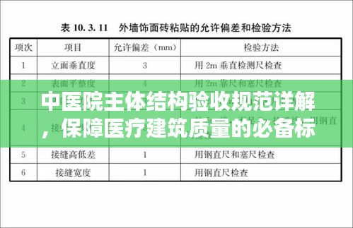 中医院主体结构验收规范详解，保障医疗建筑质量的必备标准