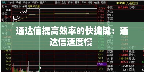通达信提高效率的快捷键：通达信速度慢 