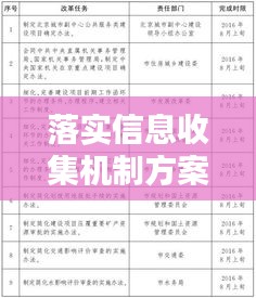落实信息收集机制方案：信息收集存在的问题 