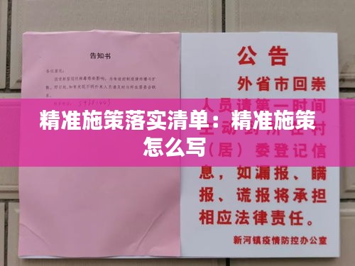 精准施策落实清单：精准施策怎么写 