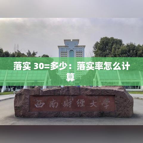 落实 30=多少：落实率怎么计算 