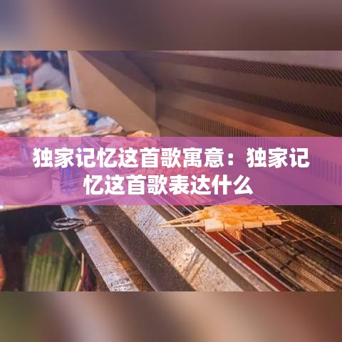 独家记忆这首歌寓意：独家记忆这首歌表达什么 