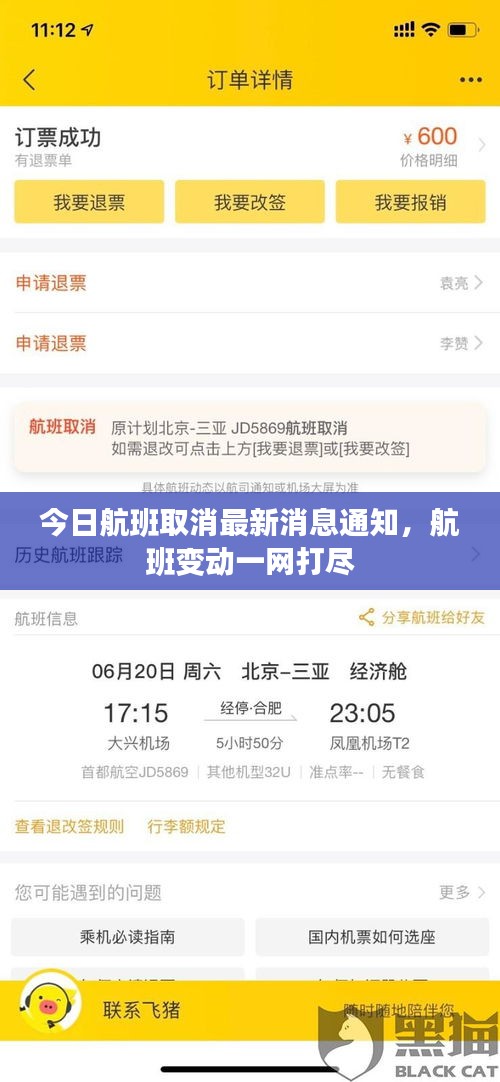 今日航班取消最新消息通知，航班变动一网打尽
