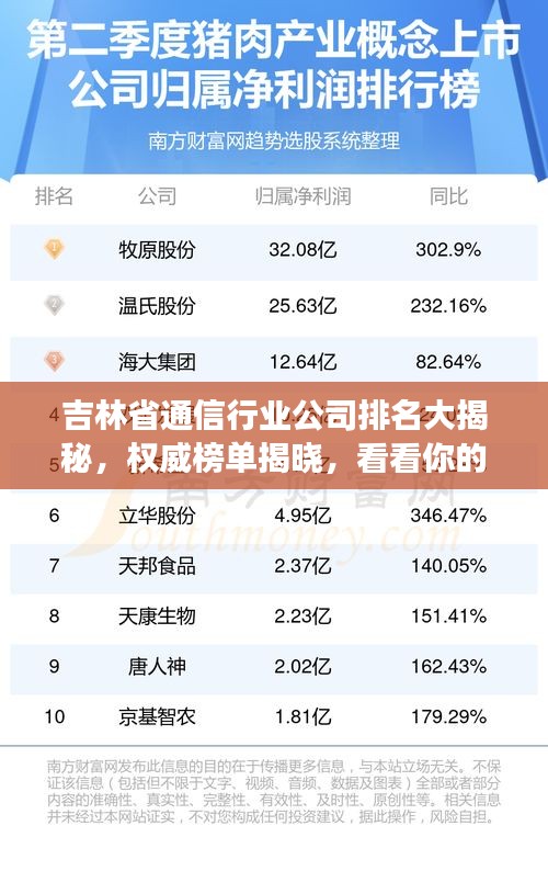 吉林省通信行业公司排名大揭秘，权威榜单揭晓，看看你的企业上榜了吗？