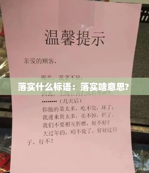 落实什么标语：落实啥意思? 