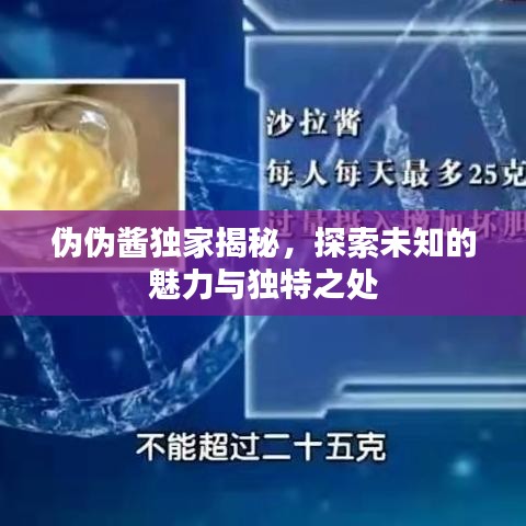伪伪酱独家揭秘，探索未知的魅力与独特之处