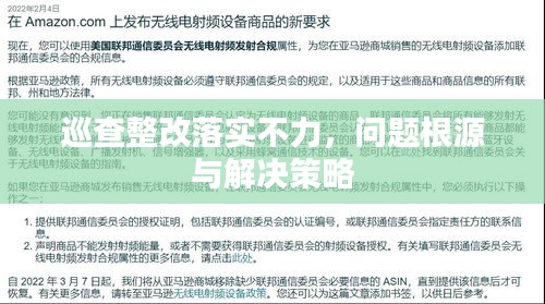 巡查整改落实不力，问题根源与解决策略
