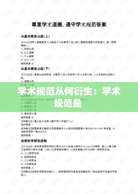 学术规范从何衍生：学术规范是 