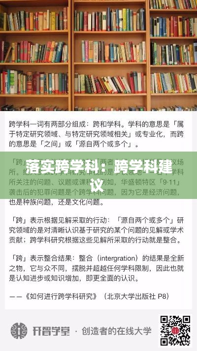 落实跨学科：跨学科建议 