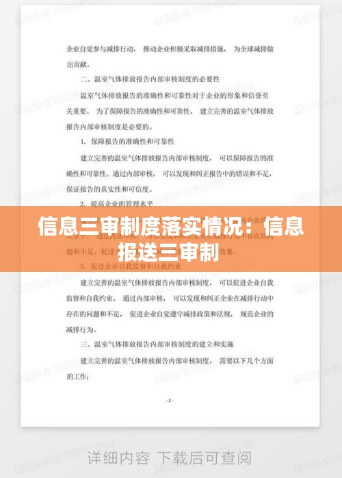 信息三审制度落实情况：信息报送三审制 