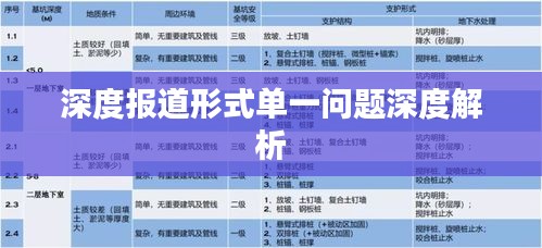 深度报道形式单一问题深度解析
