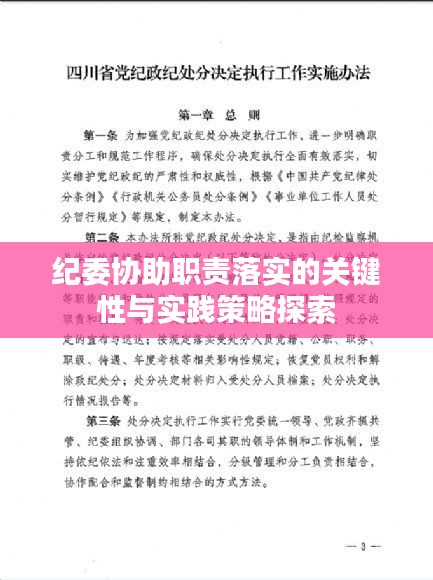纪委协助职责落实的关键性与实践策略探索