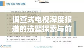 调查式电视深度报道的选题探索与前瞻分析