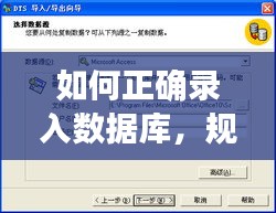 如何正确录入数据库，规范操作指南