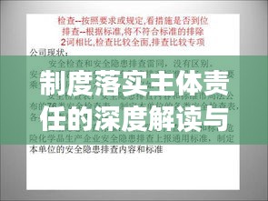 制度落实主体责任的深度解读与践行策略