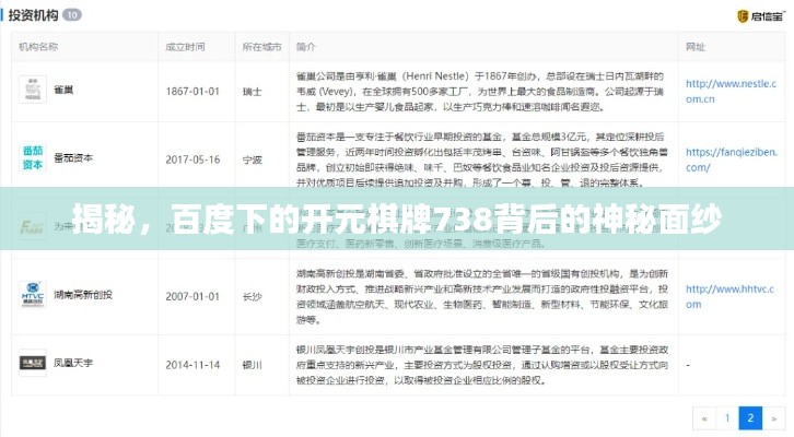 揭秘，百度下的开元棋牌738背后的神秘面纱