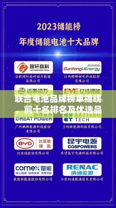 联合电池品牌榜单揭晓，前十名排名及优选品牌