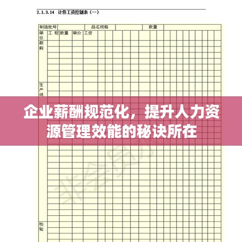 企业薪酬规范化，提升人力资源管理效能的秘诀所在